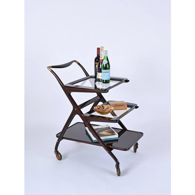 Italian Mod. 65 Serving Bar Cart by Ico & Luisa Parisi for D Baggis, 1950s For Sale - Image 3 of 13