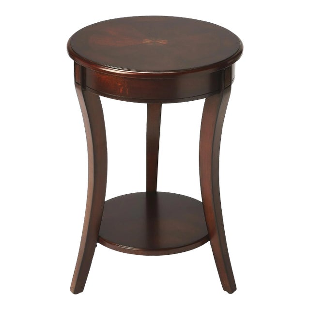 Holdin Round 18"W Accent Table, Dark Brown For Sale