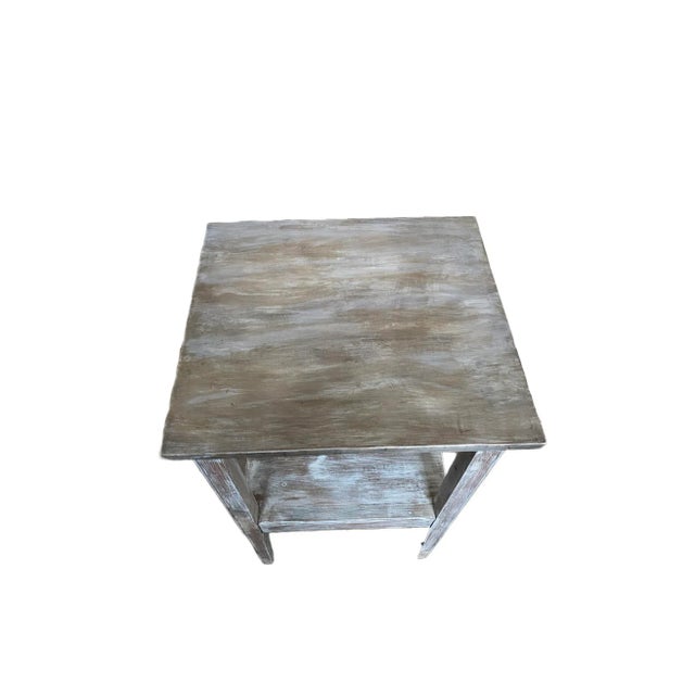 Hepplewhite 1950s Painted Distressed Side Table For Sale - Image 3 of 4