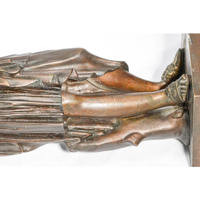 Wonderful High Quality Large Antique Victorian Bronze Statue Sculpture Diana of Gabii Neoclassical Woman Grand Tour For Sale - Image 16 of 17