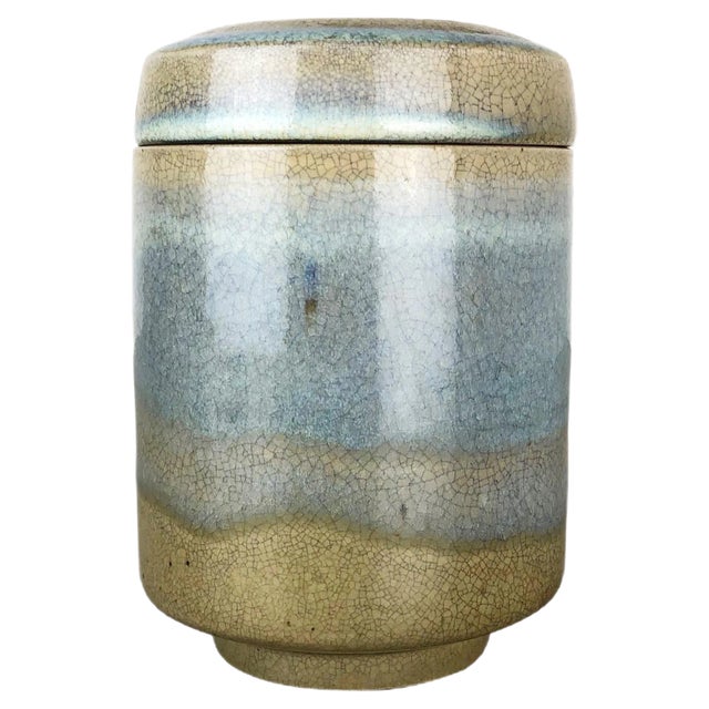 Abstract Ceramic Studio Pottery Can with Lid from Wendelin Stahl, Germany, 1970s For Sale