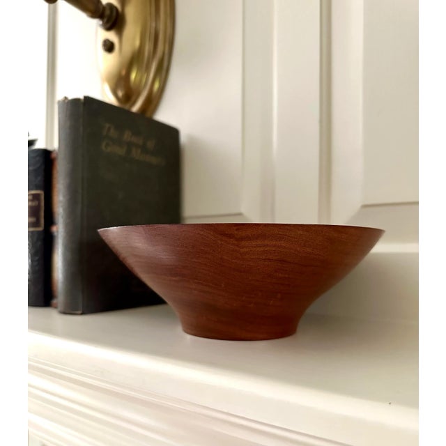 2000 - 2009 Danish Modern Style Hand-Crafted Wood Turned Walnut Bowl For Sale - Image 5 of 13