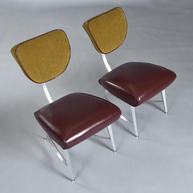 Burgundy Pair of Jordan Mozer for Disney Quest Chicago Aluminum Armillary Chairs For Sale - Image 8 of 11