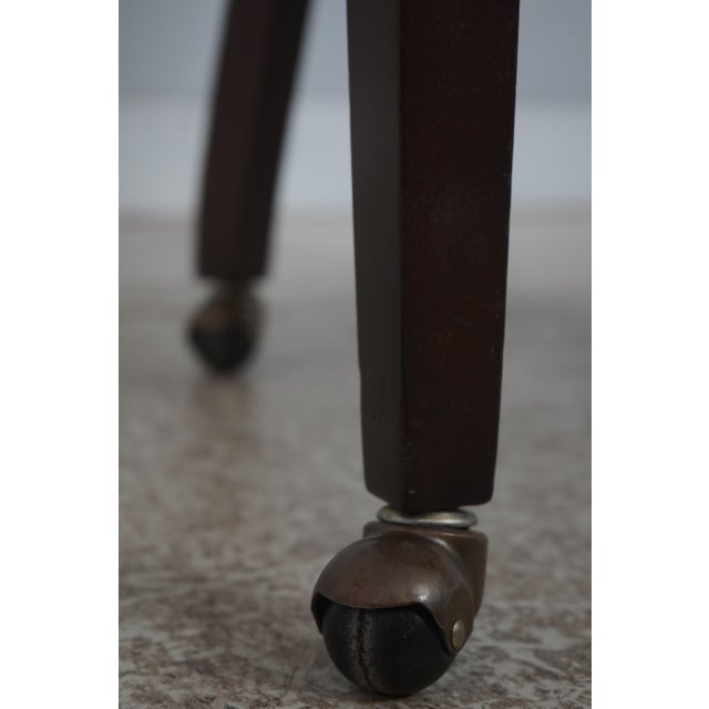 Classic Mahogany Burgundy Leather Barrel Back Chair For Sale - Image 12 of 18