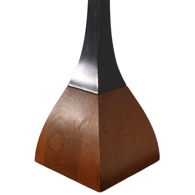 Wood Pr. Elongated Laurel Table Lamps Made in Usa Ca.1970's For Sale - Image 7 of 11