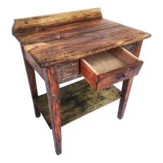 Wooden Country Table with Drawer and Shelf/Sideboard, 1930s For Sale
