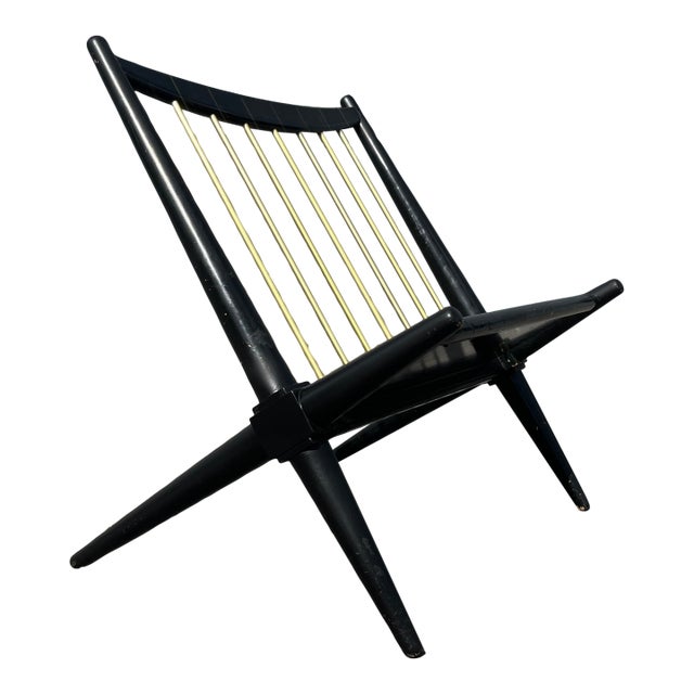 1950s Mid Century Modern Magazine Rack Attributed to t.h. Robsjohn-Gibbings, Black For Sale