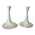 1980s Vintage Art Nouveau Botanical Coastal Porcelain Candle Holders - A Pair, Artist Signed For Sale