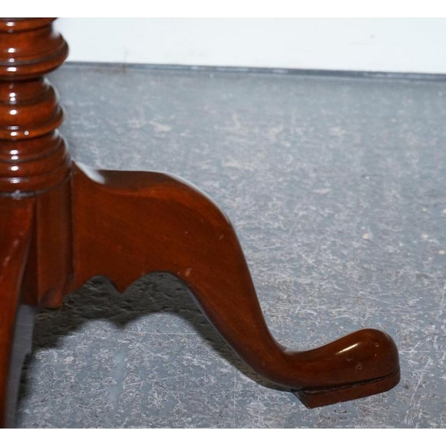 Wood Antique Style Tilt Top Wine Side Table with Piecrust Top For Sale - Image 7 of 16
