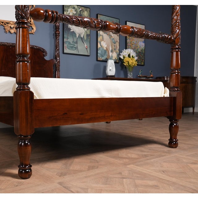 2020s Niagara Furniture King Size Mahogany Poster Bedframe For Sale - Image 5 of 13