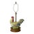Vintage Large Ceramic Rooster Lamp on Wood Base For Sale