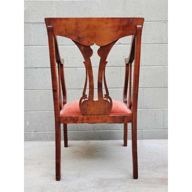 1940s Newspaper Reading Chair With Velvet Seat For Sale In Los Angeles - Image 6 of 12