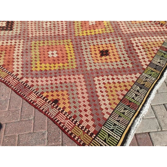 Vintage Turkish Kilim Rug - 71" X 118" For Sale - Image 6 of 10
