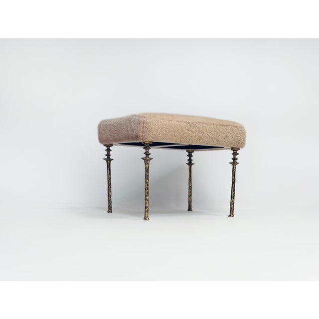 Metal Sorgue Stools. Gold Bronze - Set of 2 For Sale - Image 7 of 11