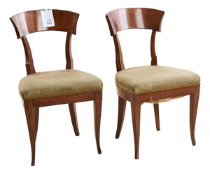 Neoclassical Directory Chairs in Walnut, Set of 2