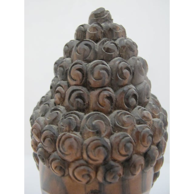 Mid 20th Century Finely Hand Carved Wood Balinese Buddha Head Meditation Figure Statue For Sale - Image 5 of 8