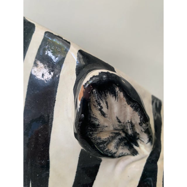 Mid 20th Century Mid 20th Century Majolica Zebra Head Planter For Sale - Image 5 of 11