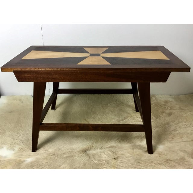 Wood Coffee Table with Marquetry, 1960s For Sale - Image 7 of 12