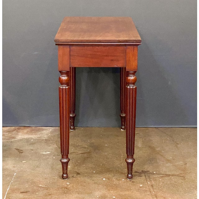 Chestnut English Console Serving or Hall Table of Mahogany With Two Drawers For Sale - Image 8 of 12