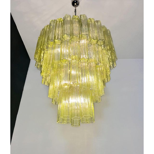 Large Vintage Green Murano Glass Tiered Chandelier, 1990s For Sale - Image 12 of 18