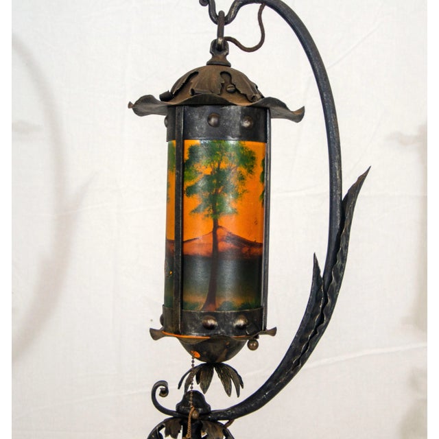 Metal Early 1900's Wrought Iron Floor Lamp For Sale - Image 7 of 12