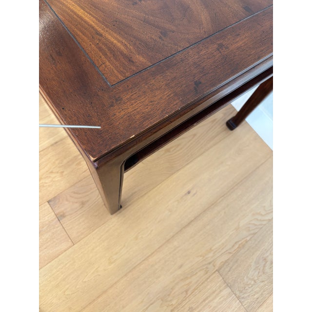 Vintage Henredon Chinoiserie Ming Style Solid Walnut Side Table For Sale - Image 9 of 11
