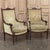 Pair of 19th Century French Louis XVI Walnut Armchairs ~ Bergeres For Sale - Image 4 of 17