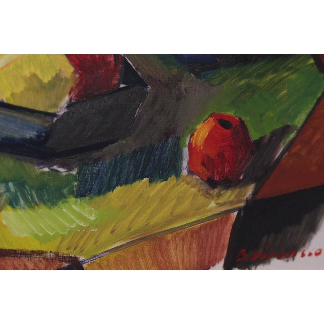 Bror Göransson, Cubic Jug and Fruit, 1950s, Oil on Canvas, Framed For Sale - Image 11 of 18
