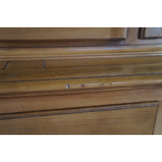 1970s Century Furniture Italian Provincial Walnut China Cabinet Breakfront Cupboard For Sale - Image 15 of 15