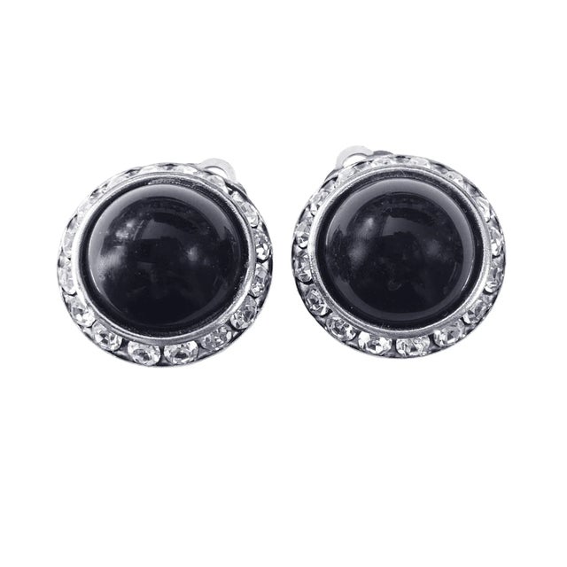 Mid-Century Modern Vintage West Germany Clip-On Silver Tone Earrings For Sale - Image 3 of 5