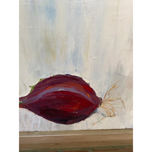 1960s 1960s Vintage Still Life Onions Oil Painting Signed For Sale - Image 5 of 13