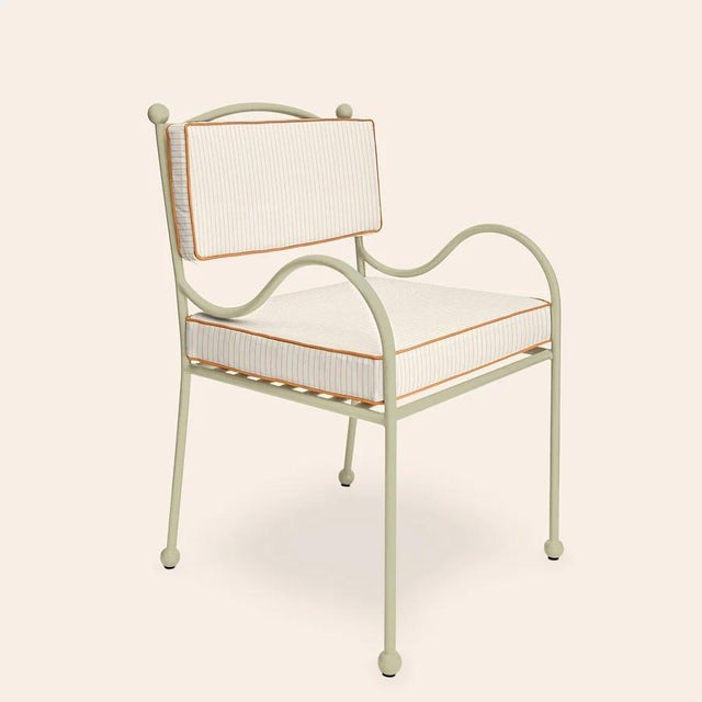 Cream Panarea Armchair in Gelato with Orange and Cream Striped Upholstery by Ceraudo, 2010s For Sale - Image 8 of 8