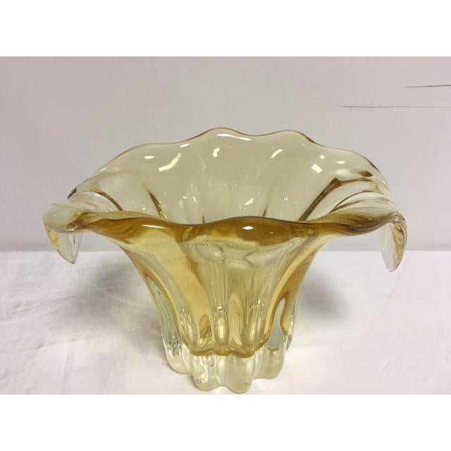 Murano Lemon Yellow Art Glass Bowl Chairish