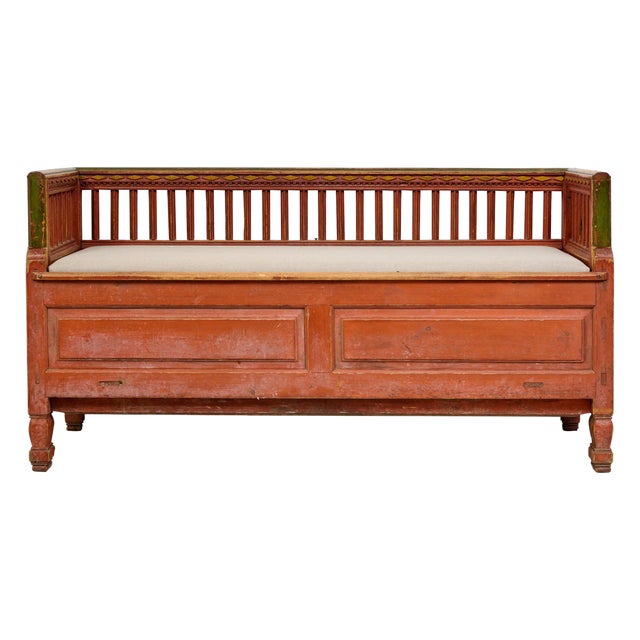 Folk Art Northern Swedish Bench For Sale