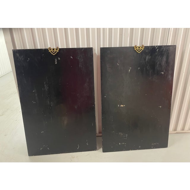 Pair of Chinese Jade & Semi-Precious Stone Inlaid Shadowbox Panels – Emperor & Empress For Sale - Image 9 of 9