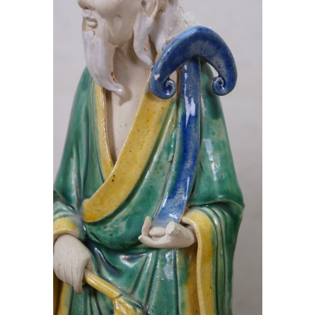 5 Chinese Shiwan Ceramic Polychrome Mudmen Figurines Statues 10" For Sale - Image 15 of 18