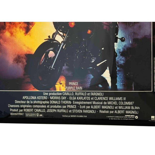 Modern Prince Purple Rain - - Circa 1984 Vintage Large French Movie Poster For Sale - Image 3 of 7