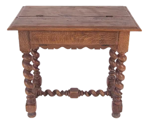Baroque Style Oak Desk from Bergier Art