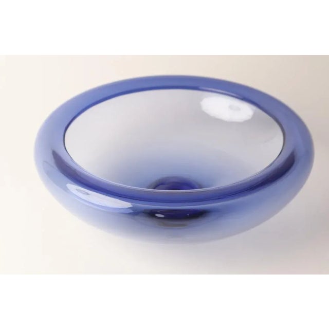 Blue Glass 17792 Fruit Bowl By Per Lütken for Holmegaard, in Good conditions. Designed 1960 to 1969 This piece has an...