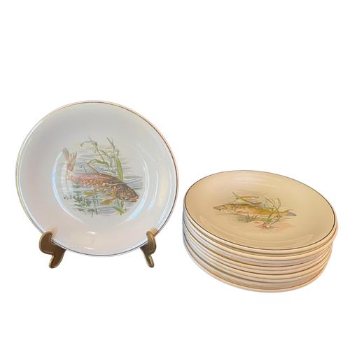 Ceramic French Fish Serving Set from Ceranord St. Amand, 1908, Set of 2 For Sale - Image 7 of 7