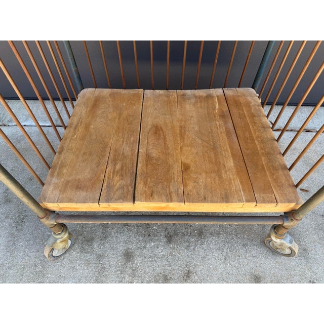 Wood Vintage Industrial Two-Tier Bindery Cart For Sale - Image 7 of 12
