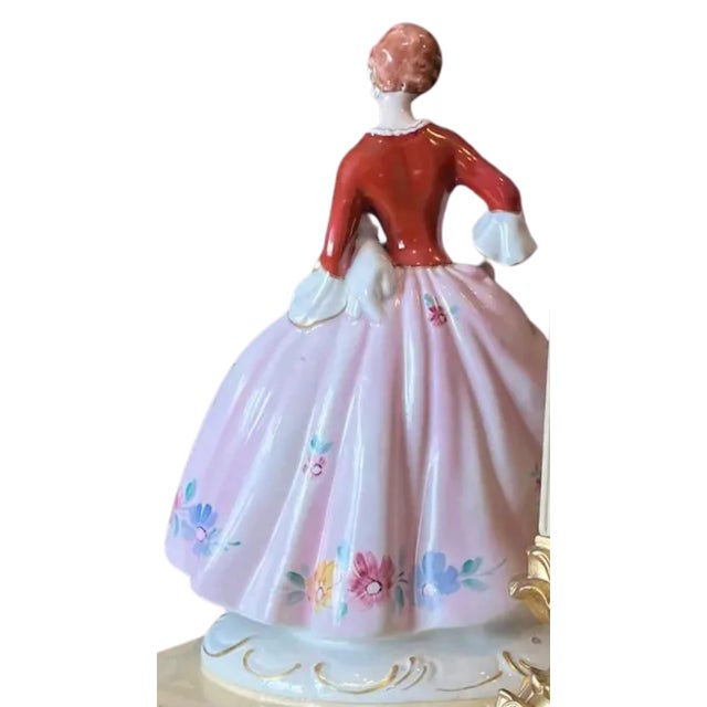 Royal Dux Porcelain Lady Holding Her Dog Table Lamp For Sale - Image 17 of 18