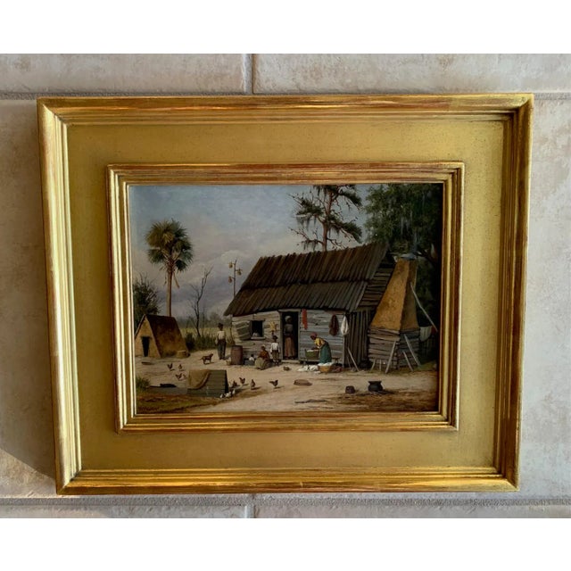 Late 20th Century Southern Homestead Landscape Oil Painting, Framed For Sale In Naples, FL - Image 6 of 6