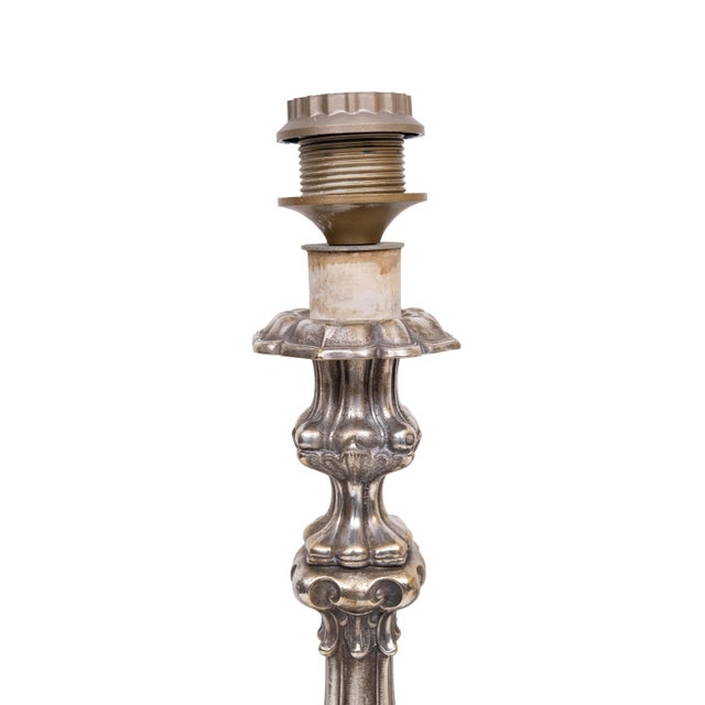 Rococo Silver Plated Table Lamps, 1920s, Set of 2 For Sale - Image 10 of 14