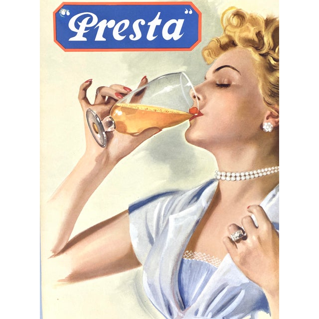 A vintage advertising poster * Image: A lady of high society enjoys a glass of lemonade. * In the upper left corner, the...