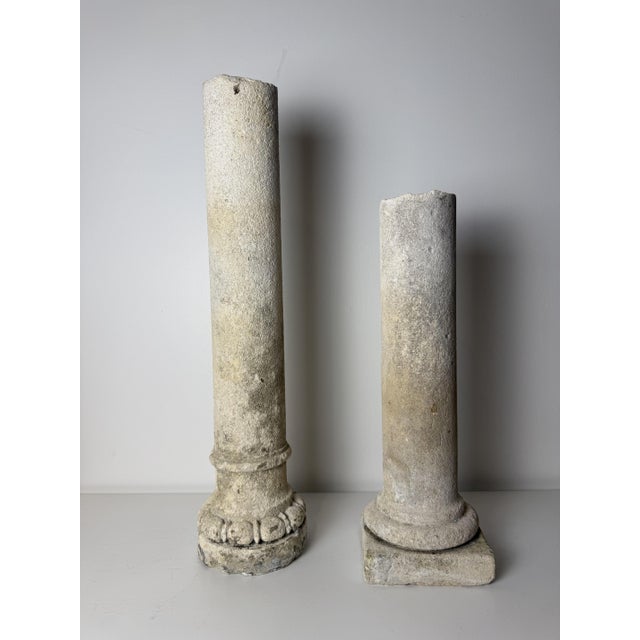 Fragments of Limestone Columns, 19th Century, Set of 2 For Sale - Image 4 of 18