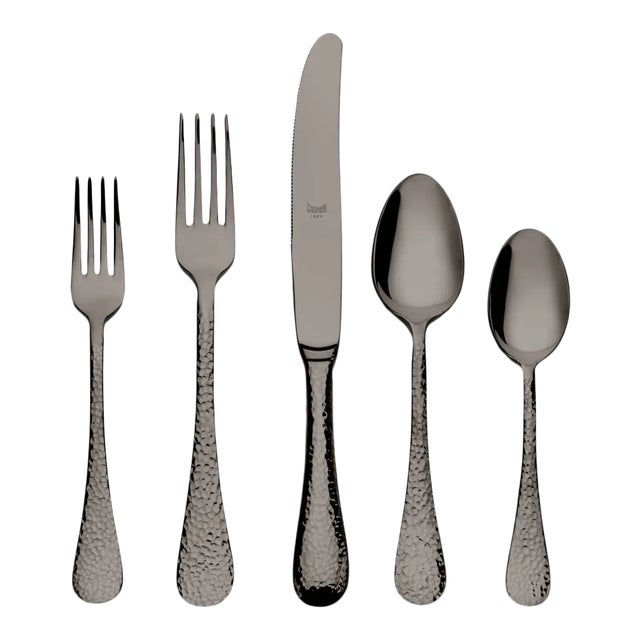 Mepra Epoque 5-Piece Flatware Set, Oro Black For Sale