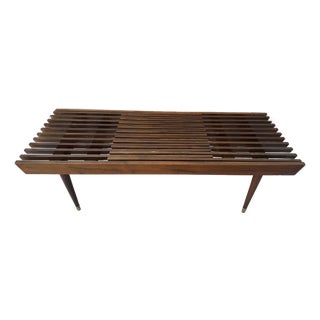 1960s Mid-Century Modern Nelson Style Wooden Bench For Sale