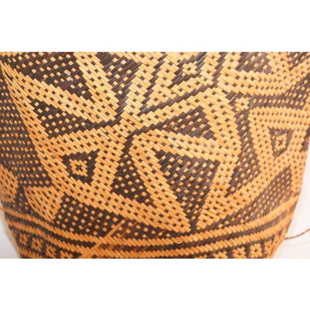 1950s Traditional Ethnic Woven Ajat Basket Borneo Indonesia For Sale - Image 9 of 13