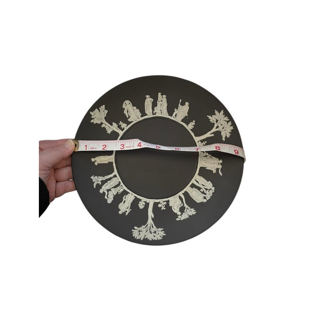 Late 20th Century Vintage 70s/80s Wedgwood Black Jasperware the Sacrifice 9.5" Plate Neoclassical For Sale - Image 5 of 5